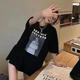 T0371-P30夏季女装休闲款短袖T恤宽松胖mm遮肚子上衣潮，女装T恤，星座617A-2