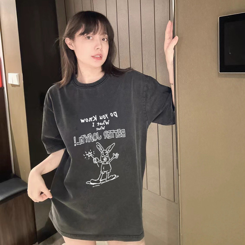T0236-P25 抖音春夏大码纯棉短袖T恤 男女同款宽松版图片