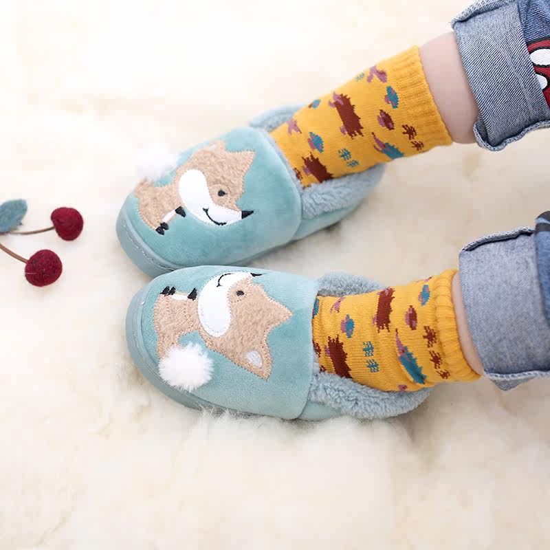 Pantoufles enfants en suède pour hiver - semelle autre - Ref 1010050 Image 3