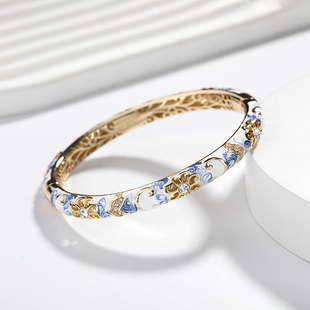 小红书同款景泰蓝手镯掐丝珐琅彩青花瓷掐丝珐琅专柜正品复古宫廷