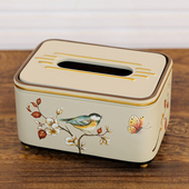 饰品抽纸盒 美式 复古软装 欧式 餐桌茶几工艺品摆件 田园树脂纸巾盒