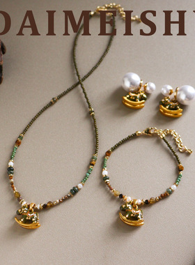 原创复古精致彩色滴油摇摇木马项链轻奢高级感气质百搭秋冬锁骨链