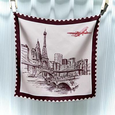 100%桑蚕丝真丝斜纹绸小方巾丝巾百搭高档洋气时尚领巾