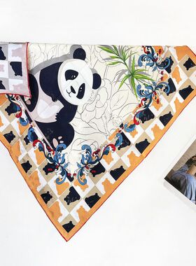 重磅真丝花萝65cm中方巾100桑蚕丝 国风丝巾围巾女