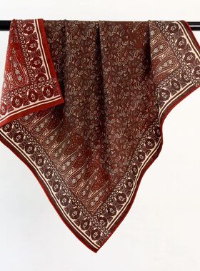 意大利佩斯利轻奢真丝羊毛围巾女春秋丝毛大方巾时尚领巾披肩