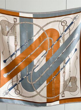 真丝围巾女春秋季韩版百搭90素绉缎方巾桑蚕丝丝巾外搭披肩