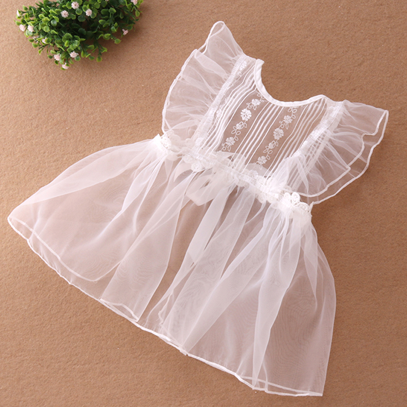 宝宝连衣裙女外搭春夏马甲公主围裙叠穿背心薄纱裙子儿童蕾丝罩裙