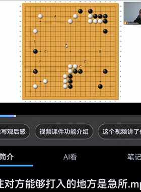 围棋教学视频课野狐1段到6段常型合集知识分享布局篇死活篇中盘篇