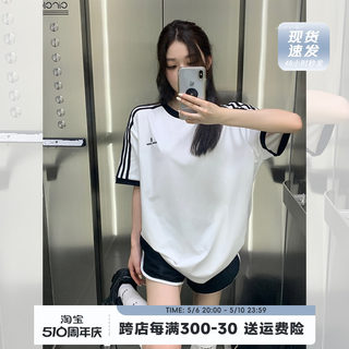 宋正恩美式白色短袖t恤女夏季宽松显瘦休闲oversize情侣半袖上衣