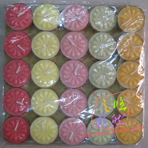 3cm彩色小蜡烛彩色红色漂水浪漫制造婚礼庆生七夕情人节庆50个/袋