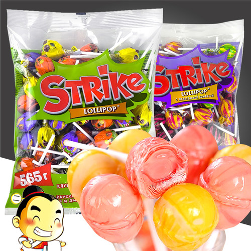 俄罗斯进口棒棒糖KDV牌可乐牛奶