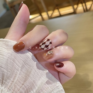 手工定制穿戴甲 显白高级气质时尚 Q.nail｜红糖姜茶秋冬新款 时尚