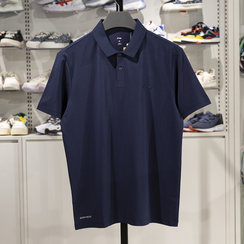 李宁男子短袖POLO衫2025夏季健身系列冰感舒适吸湿排汗T恤APLV037