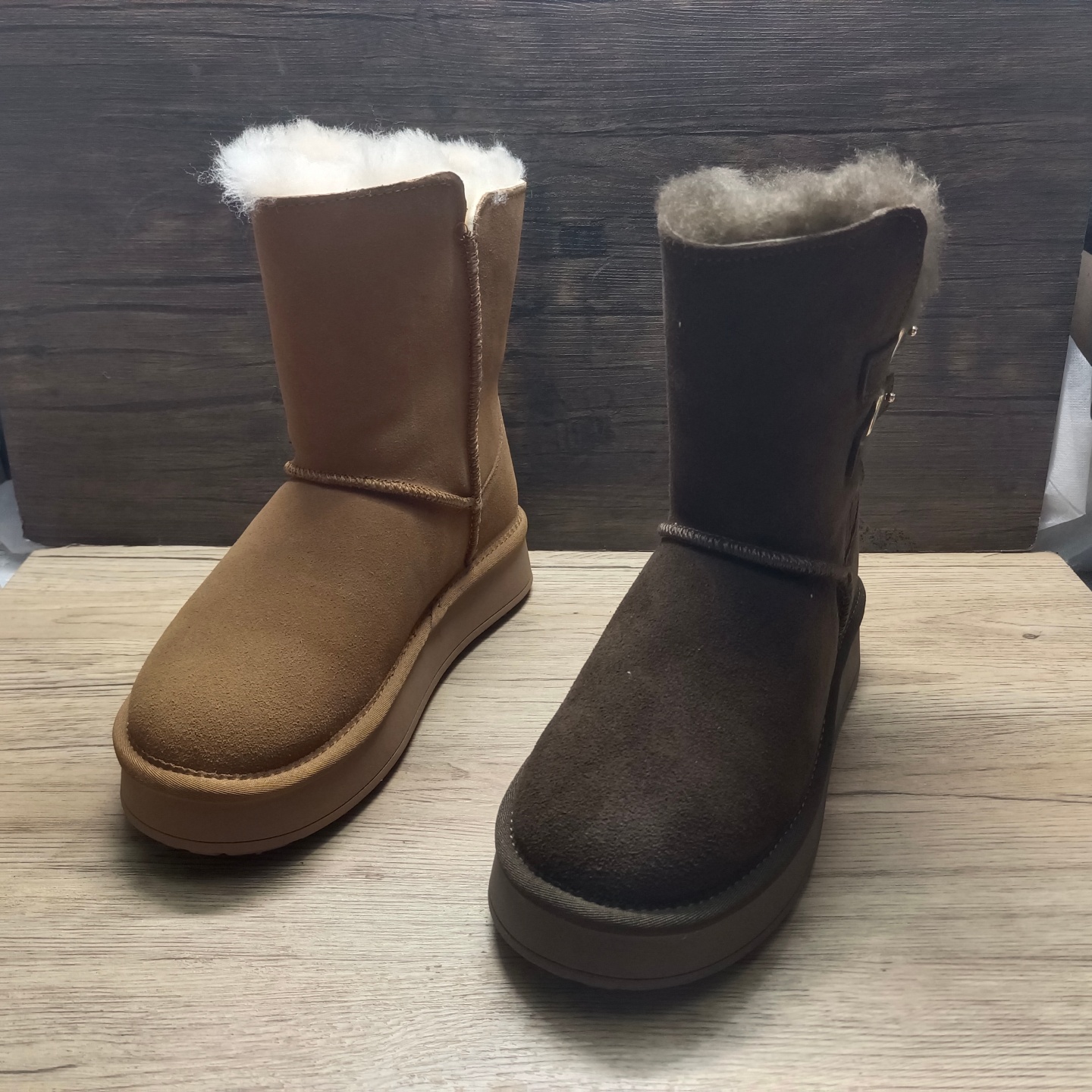 2026新款真皮羊毛厚底女雪地靴