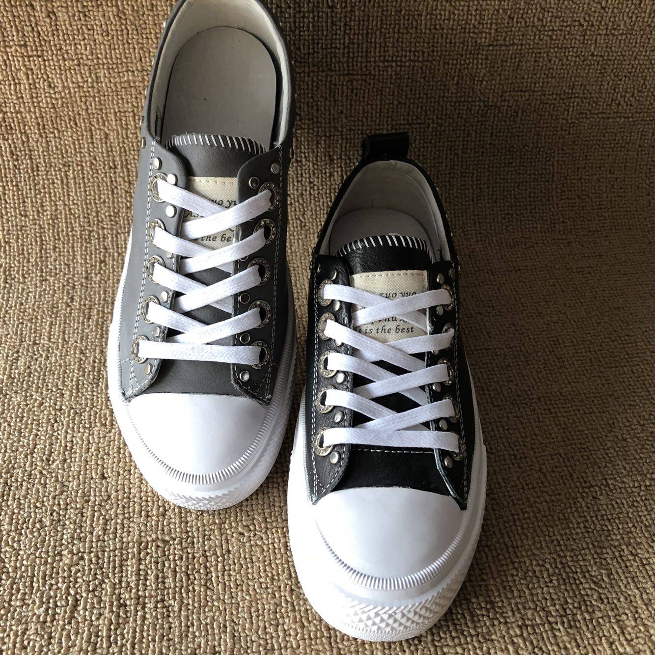 2025夏季真皮女板鞋休闲运动韩版系带小白百搭断码特价平底女单鞋,女鞋,深口单鞋,淘宝优惠券,粉丝福利购,淘宝优惠卷