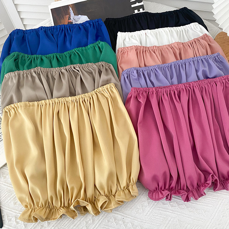 性感百搭缎面木耳边松紧修身显瘦抹胸背心内搭打底衫美背上衣女