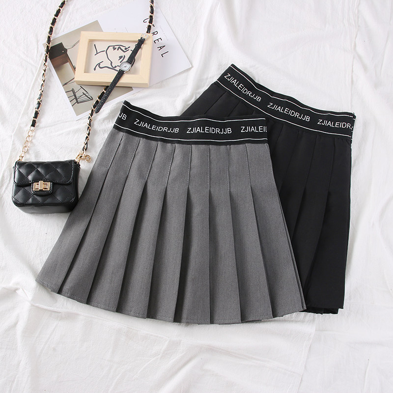 2019 Autumn new pattern fashion Versatile letter printing Paige Show thin Pleated skirt skirt Emptied Short skirtin the Women's clothing/Boutique , Skirts  category - from Buy2taobao.com to provide professional Taobao agent buy service