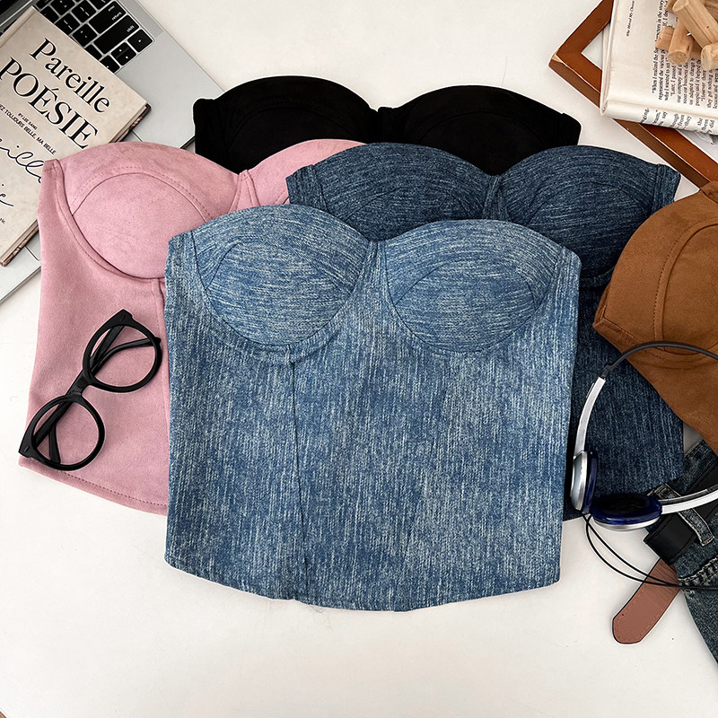 美式复古性感百搭鱼骨修身显瘦短款抹胸背心内搭打底衫上衣女潮,女装/女士精品,抹胸,淘宝优惠券,粉丝福利购,淘宝优惠卷