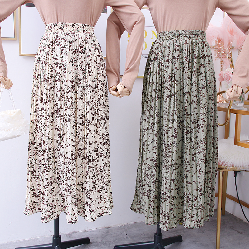 2019秋冬新款複古百搭碎花印花松緊腰中長款半身裙百褶裙a字裙女在類目 女裝/女士精品, 半身裙中 - 來自Buy2taobao.com提供專業的淘寶代購服務