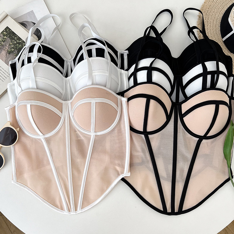 设计感性感百搭鱼骨修身显瘦不规则短款吊带背心内搭文胸上衣女,女装/女士精品,背心吊带,淘宝优惠券,粉丝福利购,淘宝优惠卷