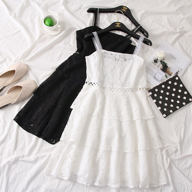 2020夏季新款甜美百搭镂空露腰吊带蕾丝连衣裙层层蛋糕裙短裙女在类目 女装/女士精品, 连衣裙中 - 来自Buy2taobao.com提供专业的淘宝代购服务