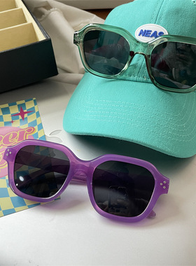 果冻绿紫色爬山墨镜高级感欧美太阳眼镜2024新款夏天度假海边拍照