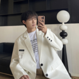 西装外套男高级感痞帅廓形垫肩休闲oversize小西服XF138-P95，男装西服套装，电商A152