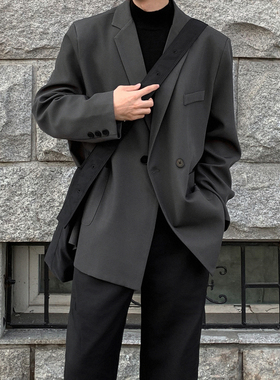 2024秋装新款韩版宽松小西装男垫肩休闲男生西服外套F521-P98