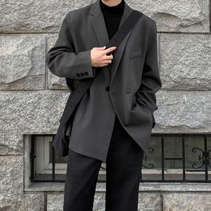 直播款炸街小西装男潮痞帅dk西服垫肩感廓形轻熟风外套F521-P98