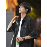 直播款M-5XL高品质男生短袖衬衫宽松港风CS106-特P4058，男装T恤，电商A152