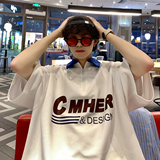 夏季男士短袖翻领t恤宽松休闲polo衫港风半袖ins潮流衣服PL03-P45，男装T恤，电商A152