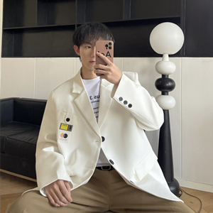 简约韩版小西服男宽松西装春季休闲oversize垫肩XF133-P95