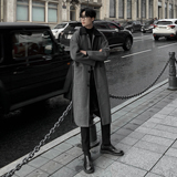 秋冬毛呢大衣男士中长款韩版加厚双面呢子过膝风衣外套F365-P138，男装风衣，电商A152