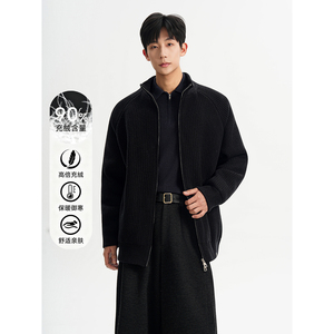 90%白鸭绒羽绒服毛衣羽绒保暖冬装加厚外套开衫8887-P238298图片