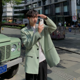 西服外套男秋休闲宽松oversize痞帅ins港风上衣小西装F118-P95，男装西服套装，电商A152