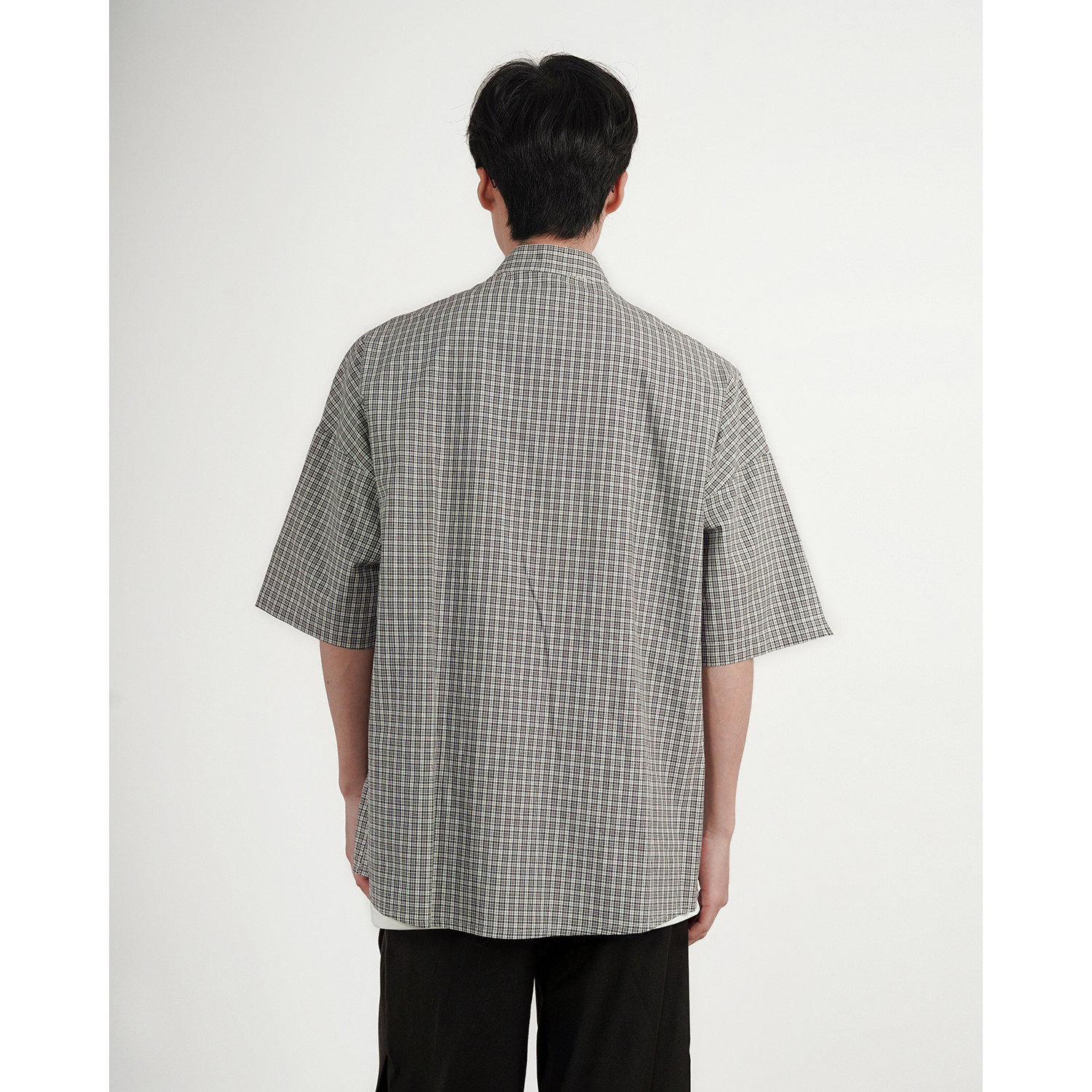 直播款2025夏季新款套头衬衫男生短袖衬衫五分袖大码C33-P48,男装T恤,电商A152