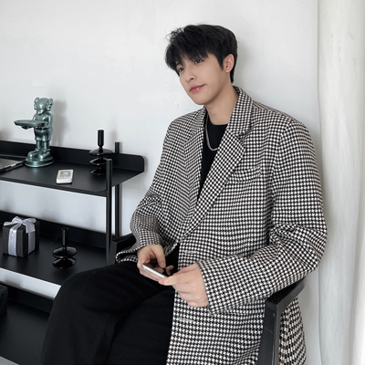 短款外套男潮高级感秋冬季毛呢大衣风衣男装西装大码F314-P108