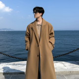 2025冬装新款长款毛呢大衣男过膝长款风衣加厚外套大码F370-P138，男装风衣，电商A152