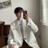 垫肩休闲小西装外套男高级感痞帅轻熟风春秋西服大码XF131-P95，男装西服套装，电商A152
