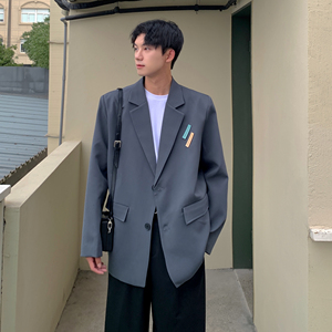 西装外套oversize冷淡风男高级感炸街痞帅白色休闲小西服F176-P95图片