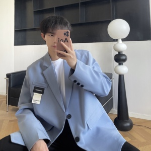 休闲西服男ins潮痞帅韩版小西装宽松大码潮流百搭外套XF120-P95,男装西服套装,电商A152