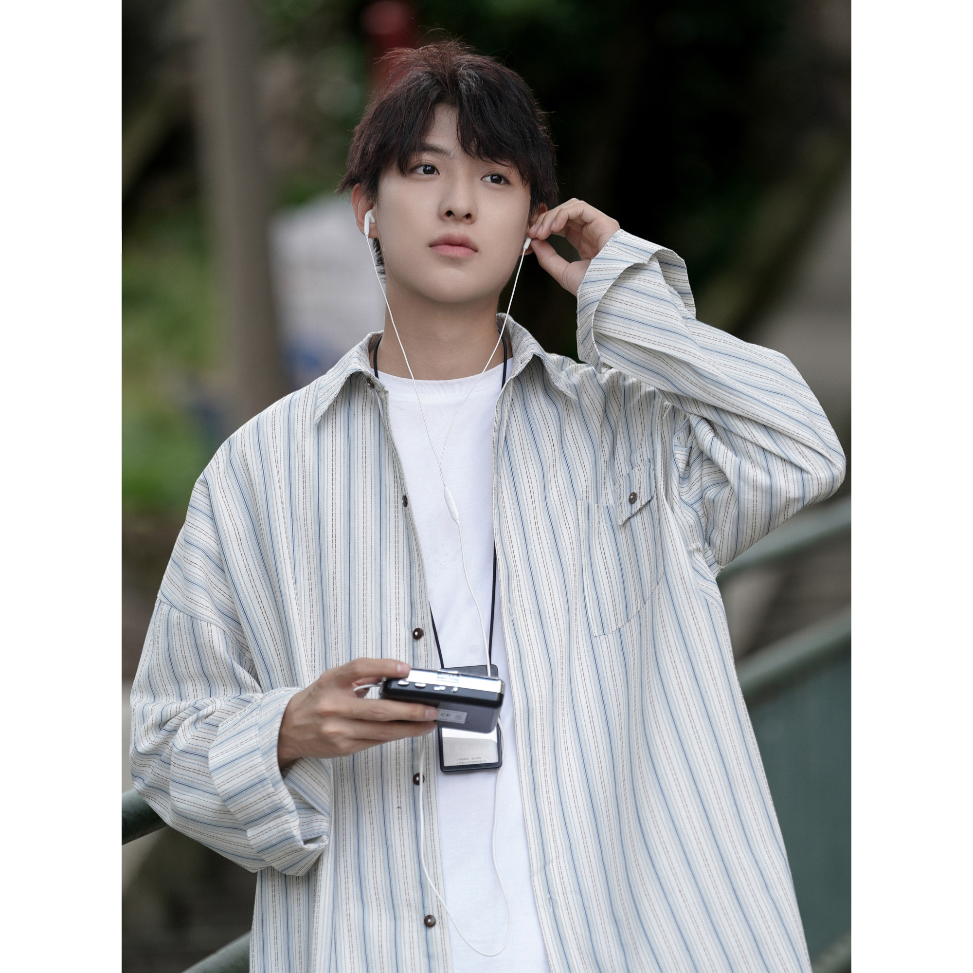 直播款 M-5XL  秋季宽松长袖衬衫男设计款衬衣大码CS115-P60