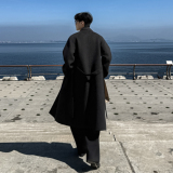 手工双面呢大衣秋冬韩版中长款毛呢大衣男过膝羊毛大衣F771-P198，男装毛呢大衣，电商A152