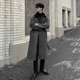 秋冬毛呢大衣男士中长款韩版加厚双面呢子过膝风衣外套F365-P138，男装风衣，电商A152