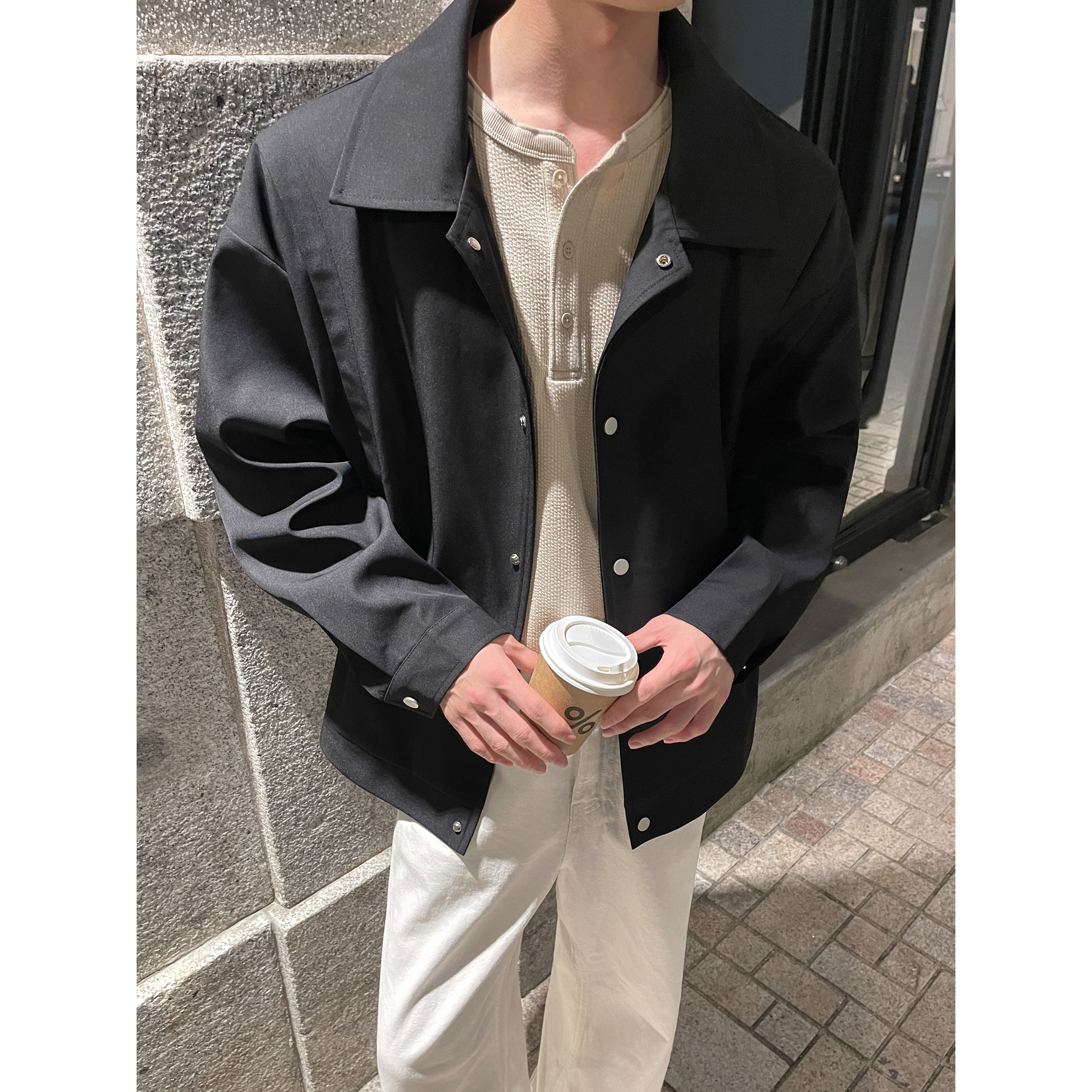 高级感翻领夹克外套男韩版西装美式短款休闲风衣F328-P98128,男装风衣,电商A152