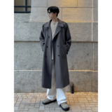 直播品质秋冬新款男士中长款风衣过膝风衣韩版韩系大衣F325-P118，男装风衣，电商A152
