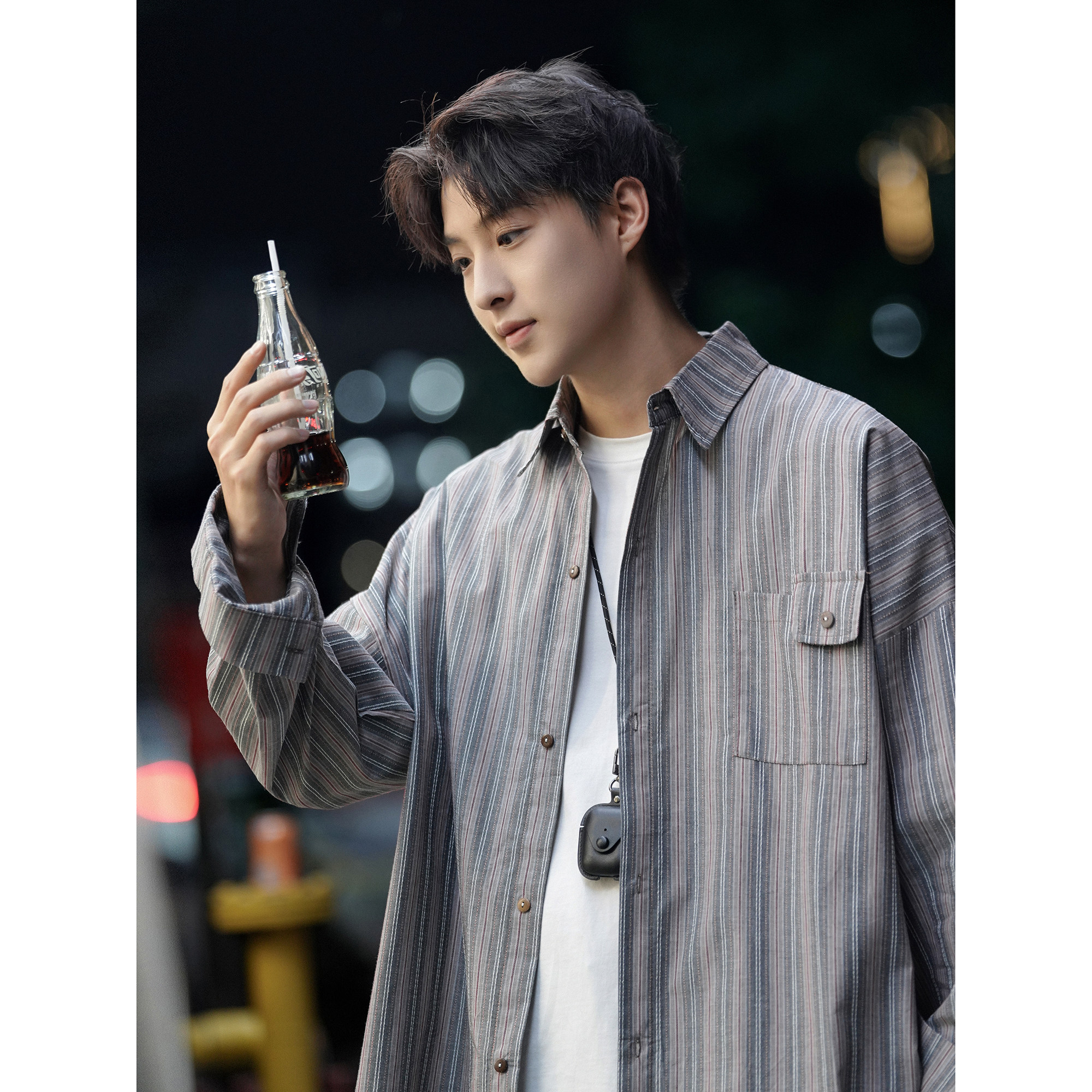 直播款 M-5XL 高品质秋季长袖衬衫男设计款个性衬衣男生CS115-P60