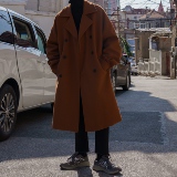 秋冬痞帅中长款潮牌毛呢外套男英伦双排扣宽松加厚大衣F36-P128,女装短外套,电商A152,电商基地 秋冬痞帅中长款潮牌毛呢外套男英伦双排扣宽松加厚大衣F36-P128,女装短外套,电商A152,电商基地