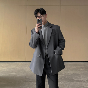 休闲西装外套男春秋痞帅正装潮流高级感大码港风西服男XF130-P95，男装西服套装，电商A152