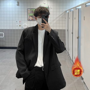 抖音品质西装外套ins男装高级感休闲垫肩上衣廓形小西服F130-P95图片
